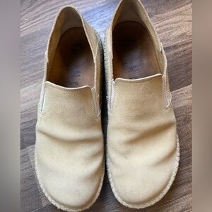 Birkenstock Callan Suede Slip On Loafers Sand Beige Cork Sole Mens Size 8-8.5